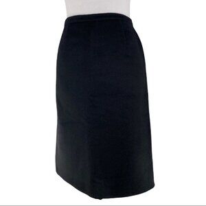 Prada Women's Black Wool Angora Designer Straight‎ Quiet Luxury Skirt EU 42/W28